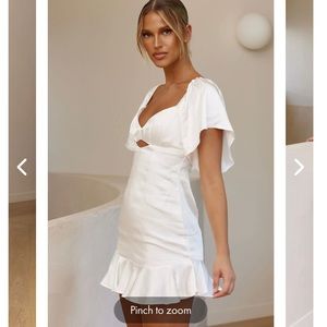 Selfie Leslie Eyes on You Dress | Satin White | XS